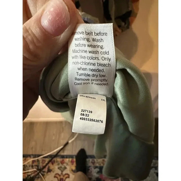 Nine West Women's Long Sleeve Abstract Printed Button-Up Shirt Dress Size XXL - Picture 5 of 6